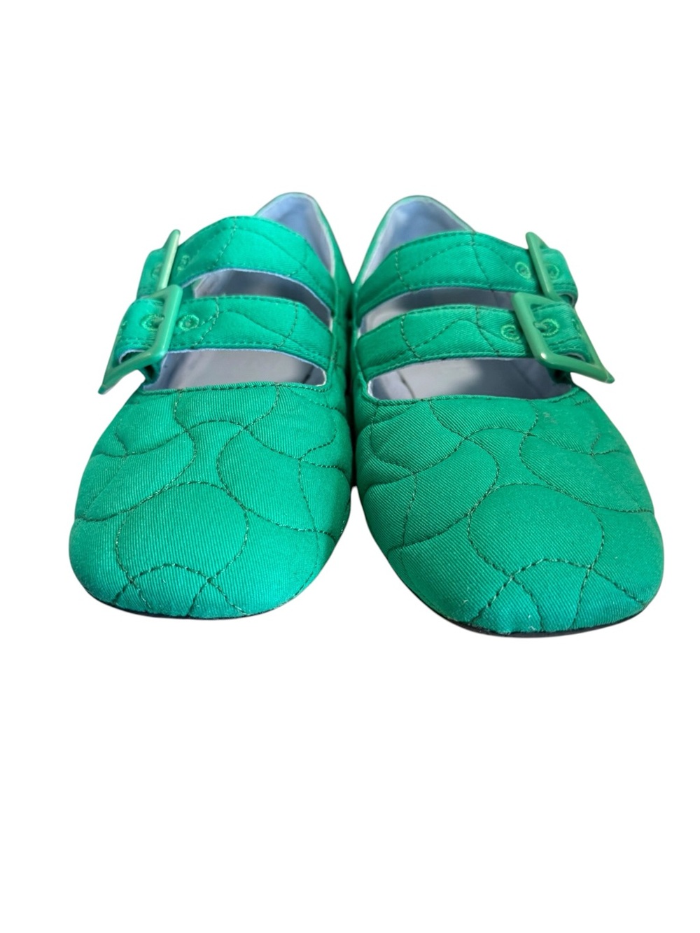 Camper Green Quilted Double Strap Mary Jane Flats EU 37 US 6.5 - Picture 2 of 8